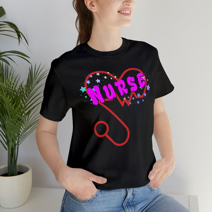 Nurse Love Unisex Jersey Tee Bella+Canvas 3001 Healthcare Gift Medical Students, Soft Fabric, Various Sizes Available