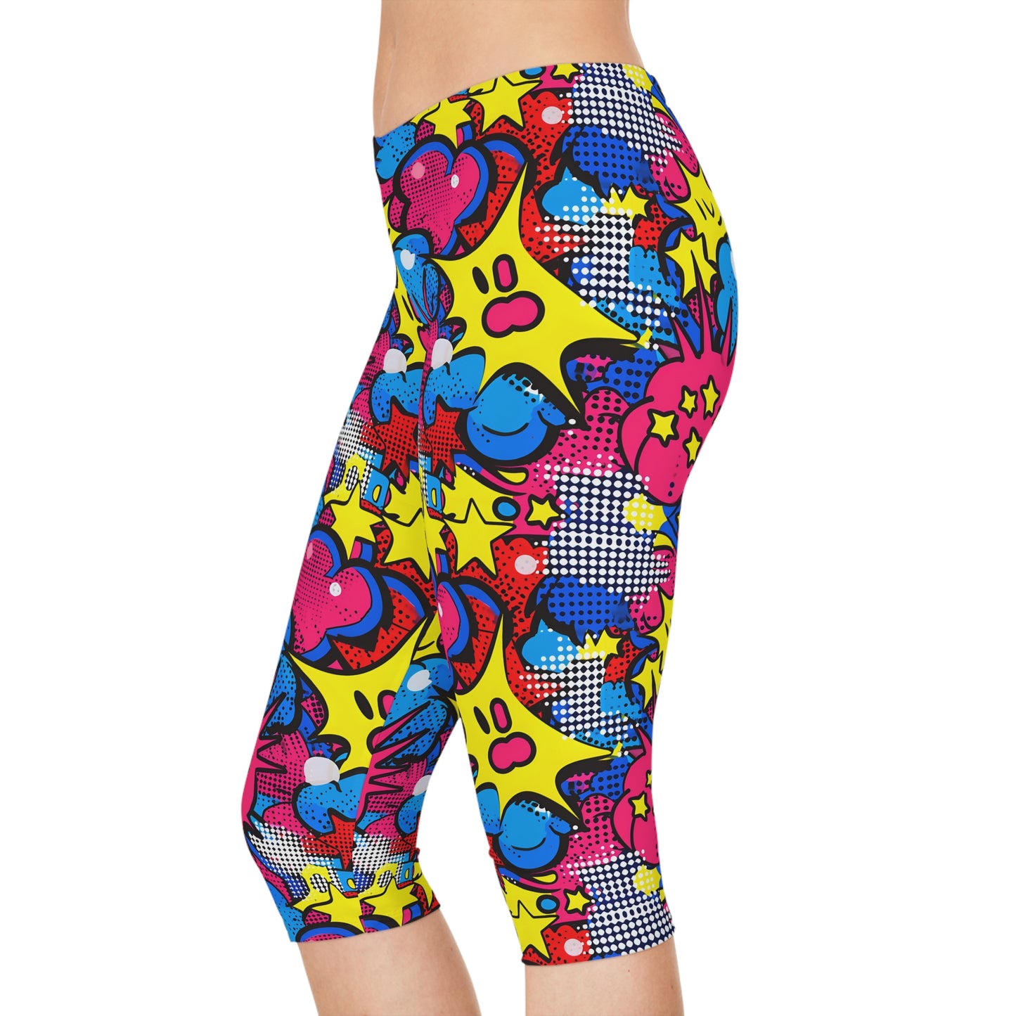 🌟 Abstract Pop Art Capri Leggings: A Fusion of Style and Comfort! Women's Capri Leggings (AOP)