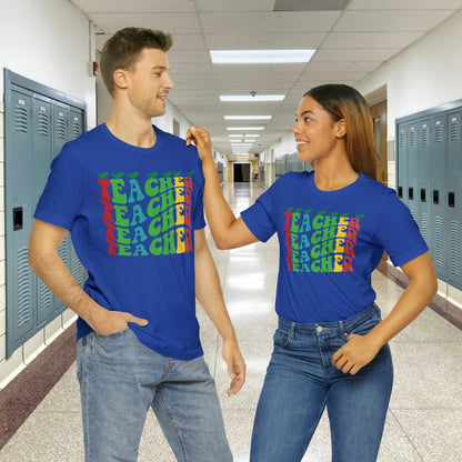 Colorful Teacher Unisex Jersey Short Sleeve Tee