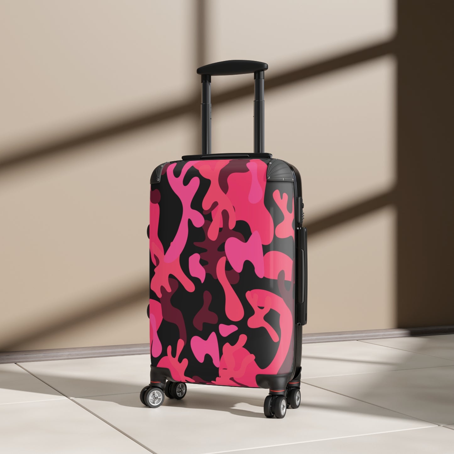 Colorful Pink Camo Suitcase