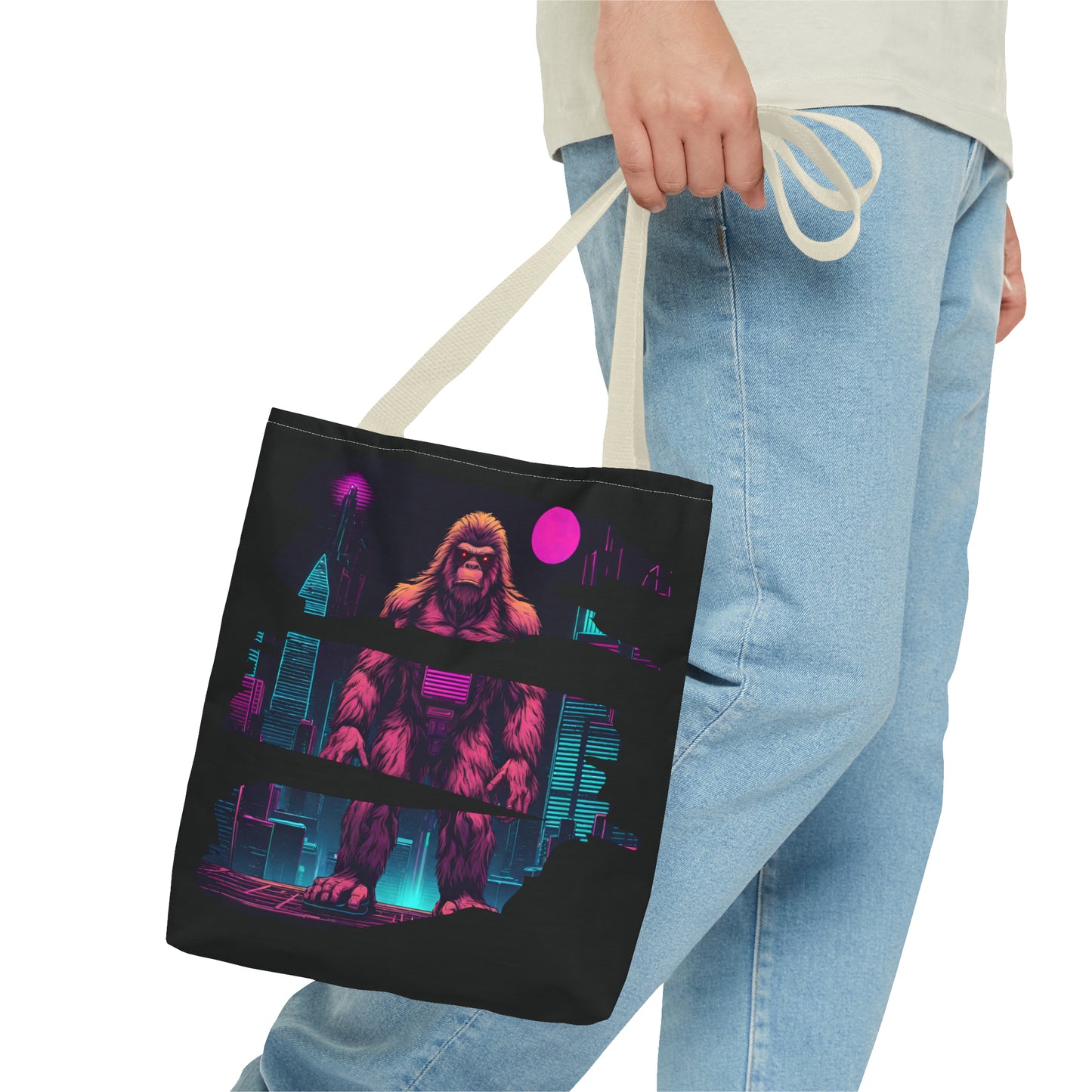 Bigfoot in a Cyber City AOP Tote Bag