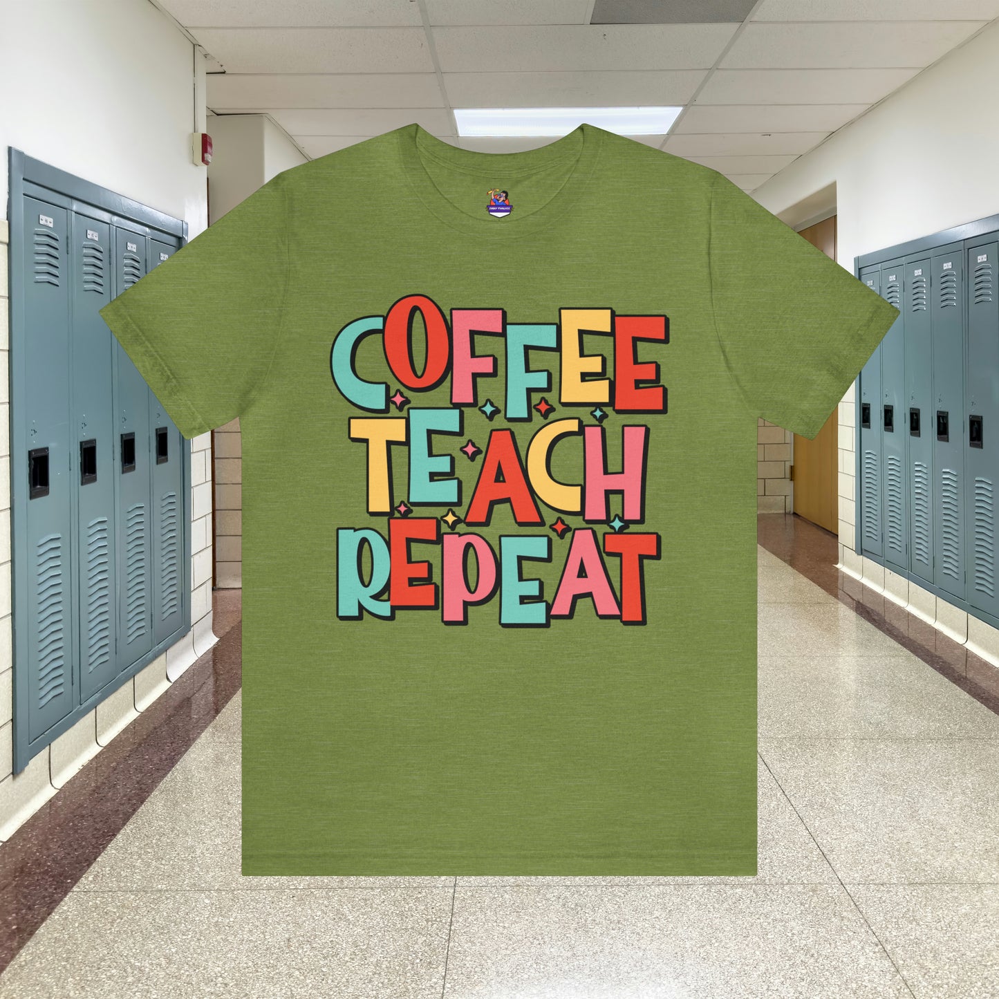 Coffee Teach Repeat Unisex Jersey Short Sleeve Tee