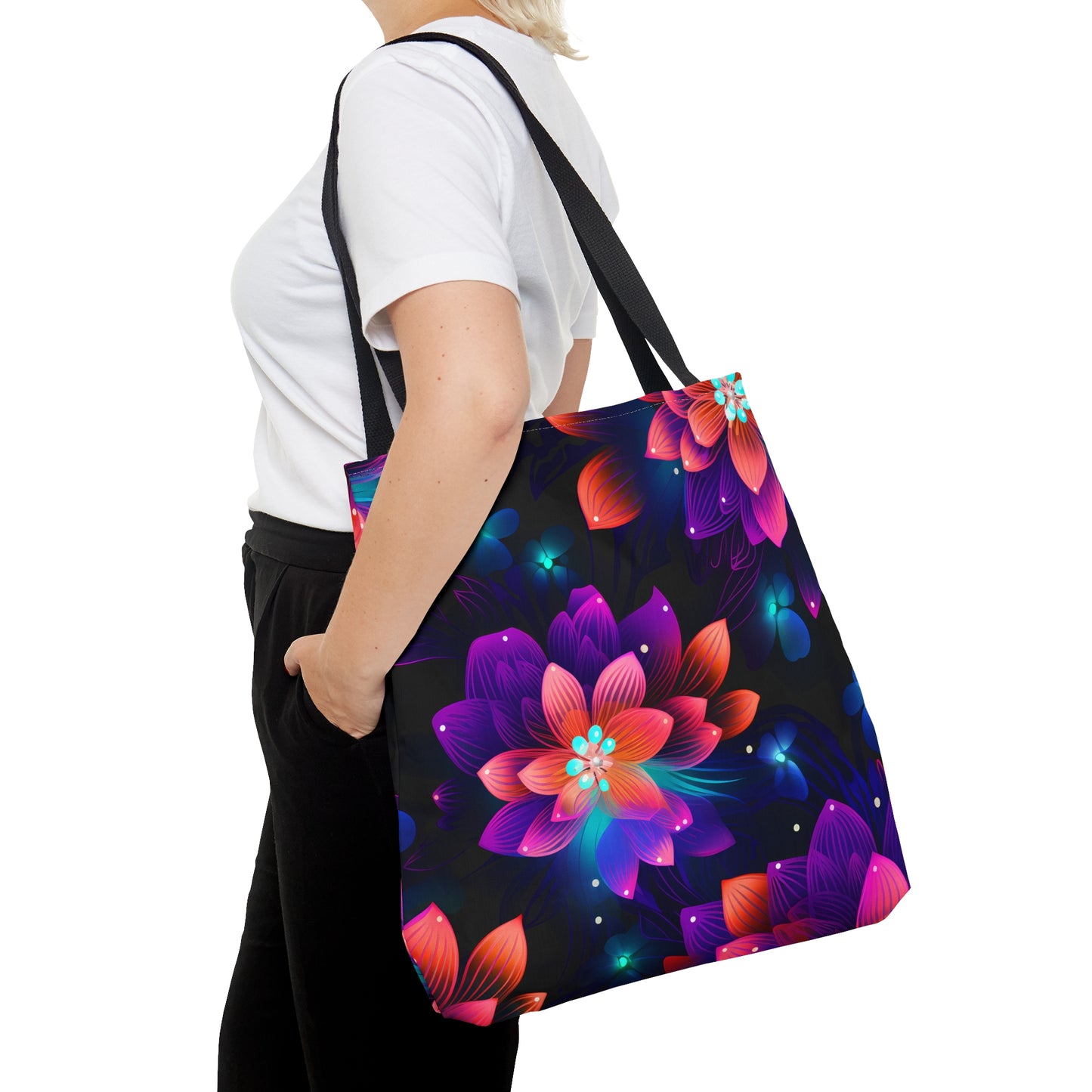 Vibrant Blooms All Over Print Tote Bag