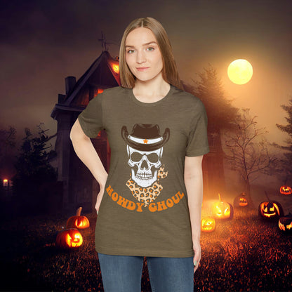 Howdy Ghoul Skeleton Sheriff Retro Halloween Unisex Jersey Short Sleeve Tee Gifts for her