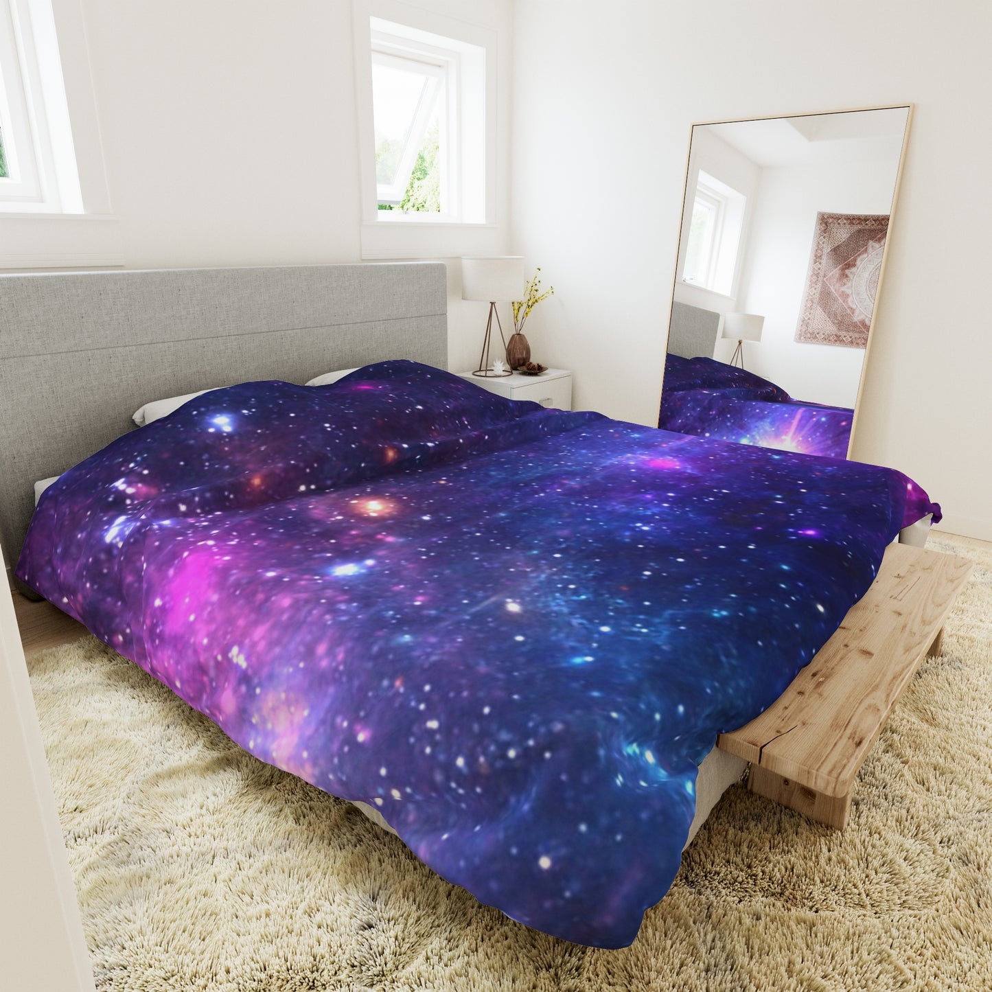 Purple Beyond the Stars Outer Space Out of this World Duvet Cover