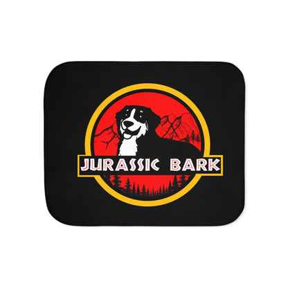 Jurassic Bark Bernese Mountain Dog  Custom Sherpa Blanket, Two Colors
