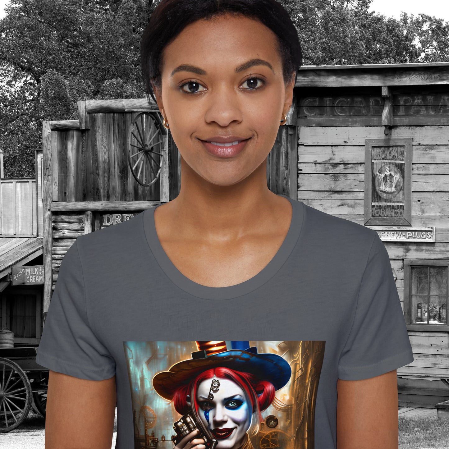 Hyper Realistic Steampunk Harley Quinn Women's Organic Short Sleeve T-Shirt