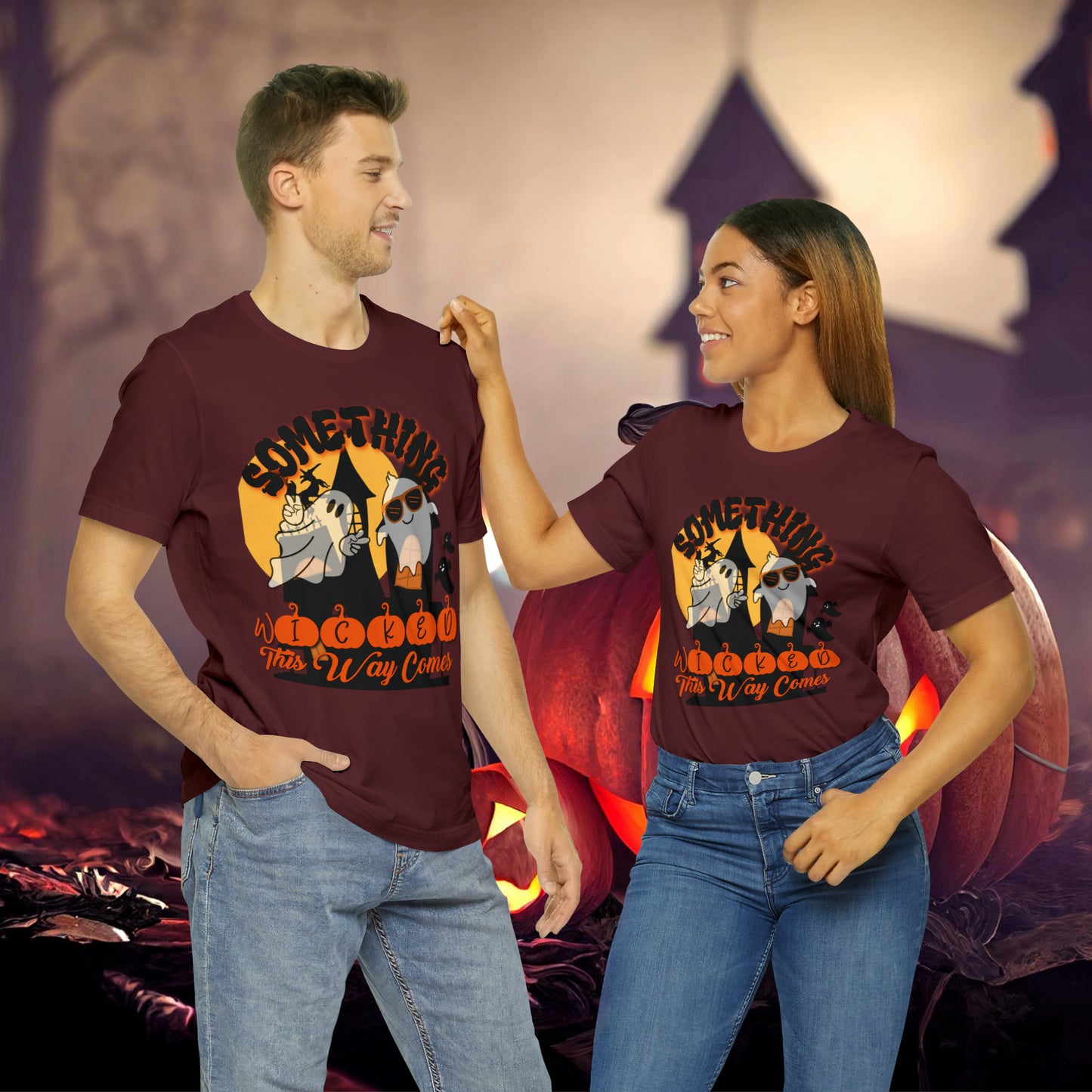 Something Wicked this Way Comes Halloween Unisex Jersey Short Sleeve Tee Gifts for Her Gifts for Him