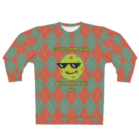 Vintage Rhombus Pattern Pickleball Unisex Sweatshirt - Solve 99 Problems with a Smile!