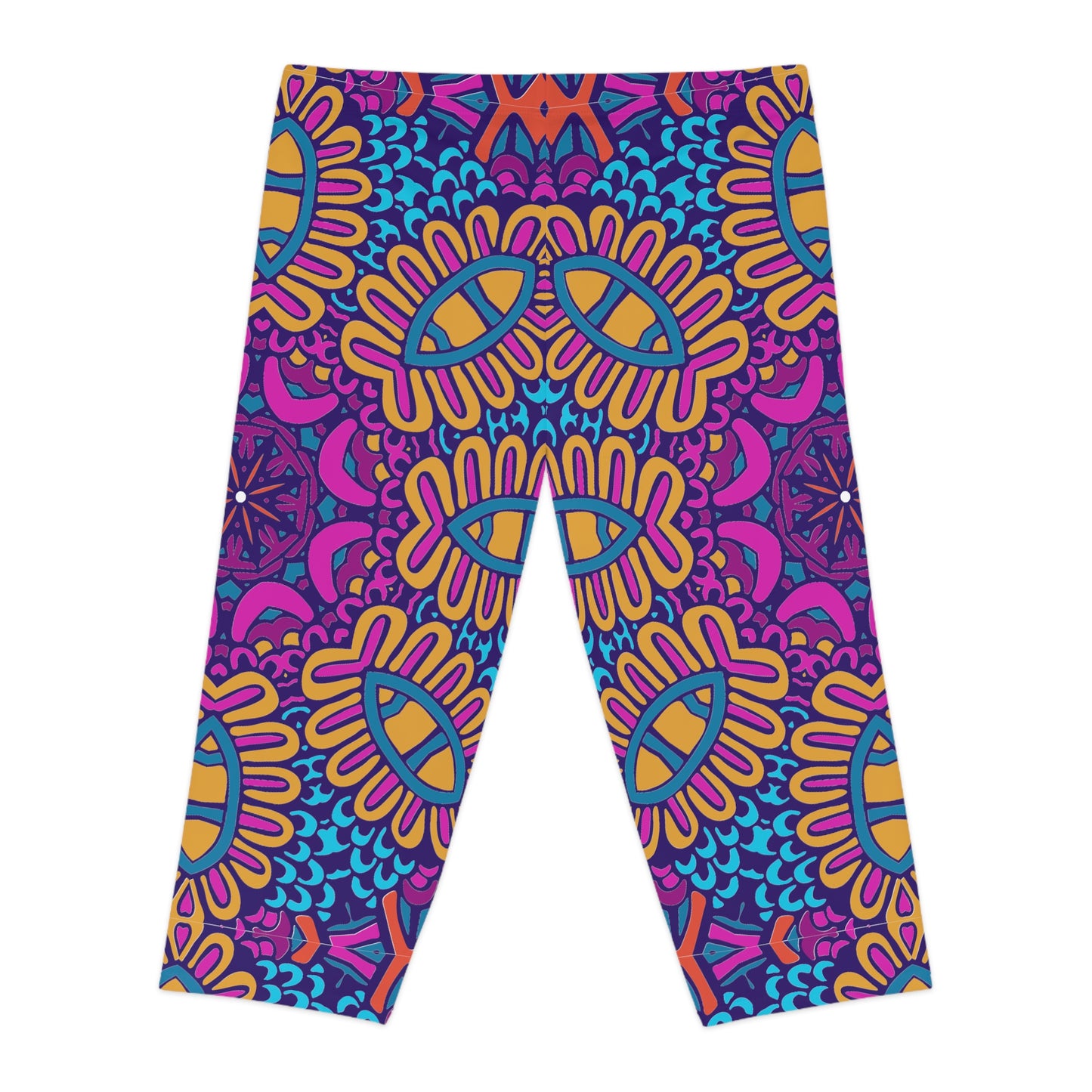 Boho Bliss: Vibrant Print Women's Leggings Women's Capri Leggings (AOP)