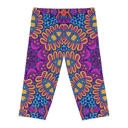 Colorful Boho Bliss Capri Leggings Women's Capri Leggings (AOP)