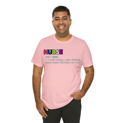 Definition of a Nurse Unisex Jersey Tee Bella+Canvas 3001 Healthcare Gift Medical Students, Soft Fabric, Various Sizes Available