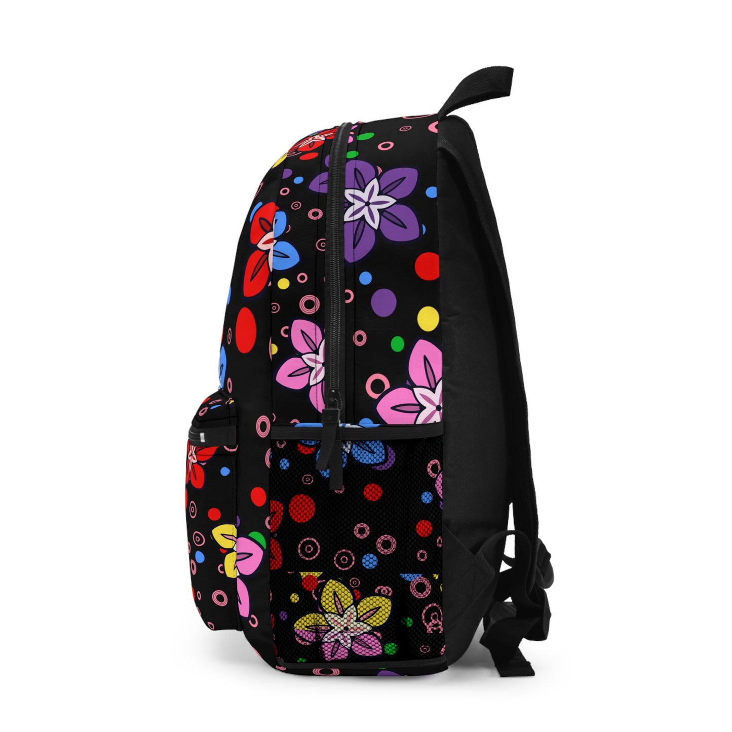 Retro Colorful Flowers All over Back to School Backpack