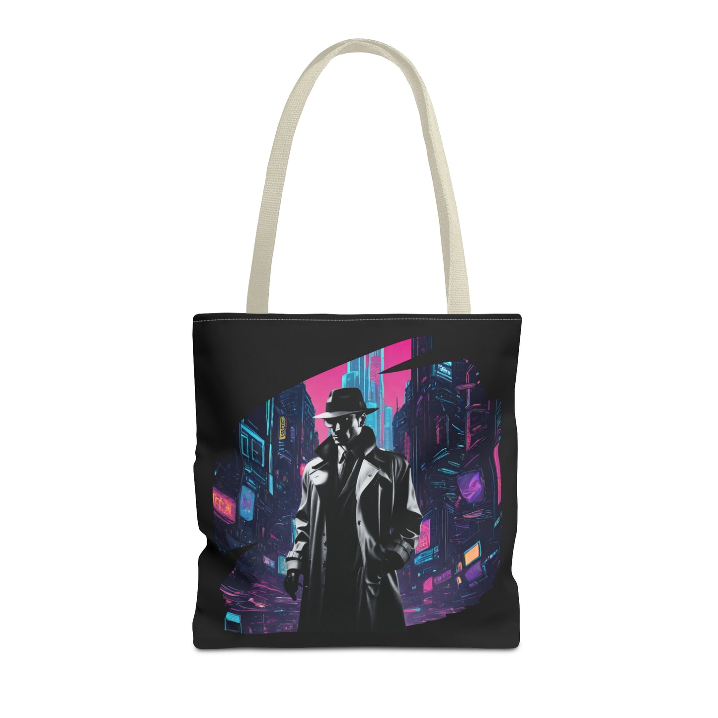 Cyberpunk Chic  Film Noir Detective AOP Tote Bag