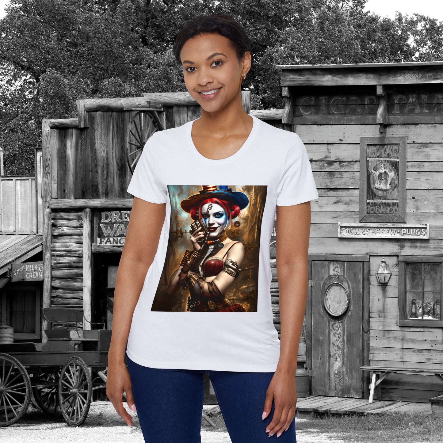 Hyper Realistic Steampunk Harley Quinn Women's Organic Short Sleeve T-Shirt