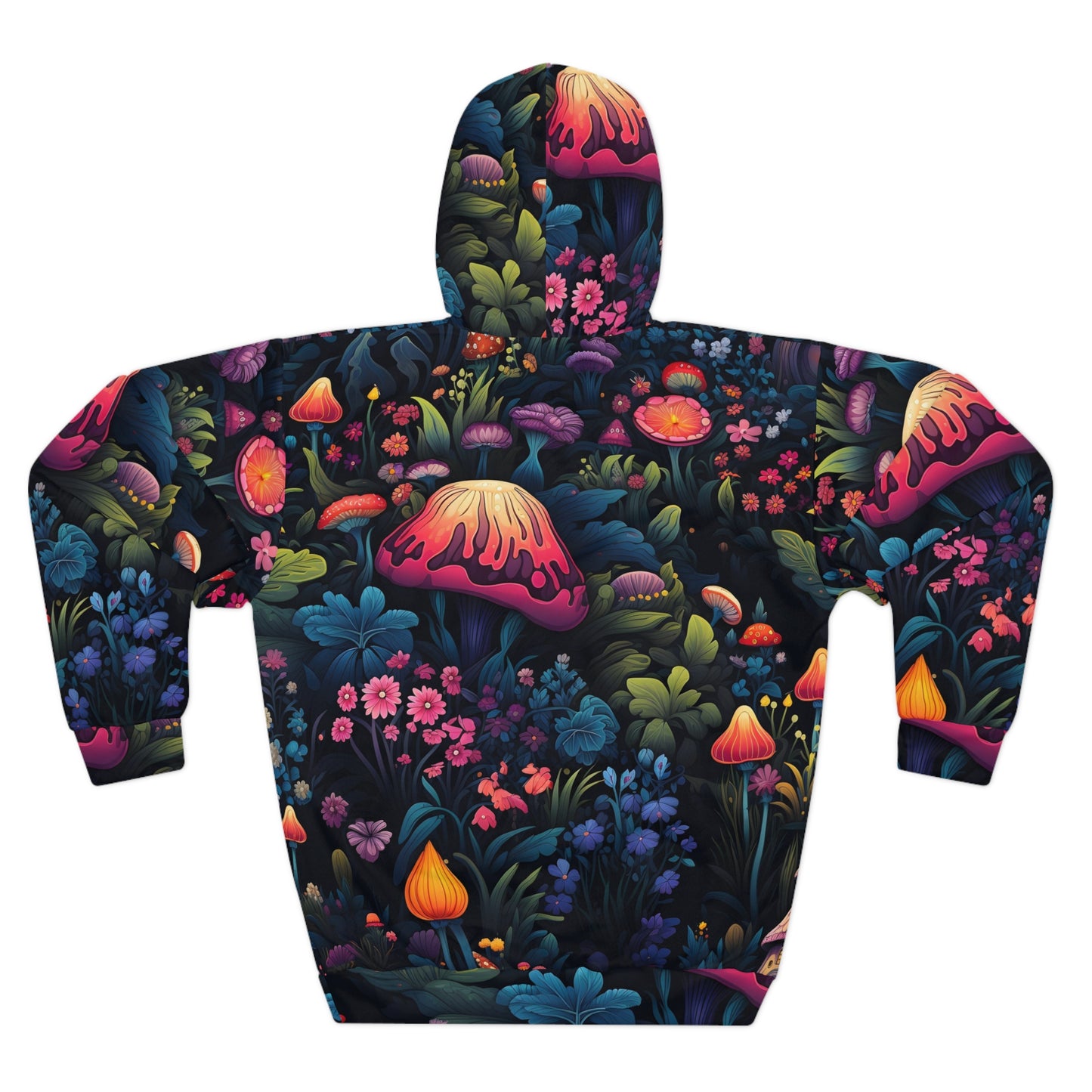 Fairy Tale Magical Forest With Colorful Mushrooms Unisex Pullover Hoodie (AOP)