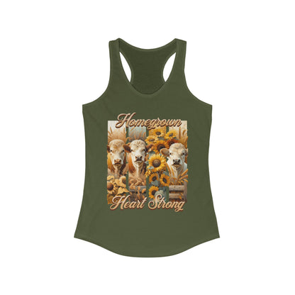 Homegrown Heart Strong – Embrace Your Farm-Girl Strength! Racerback Tank