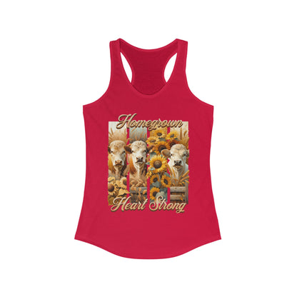Homegrown Heart Strong – Embrace Your Farm-Girl Strength! Racerback Tank