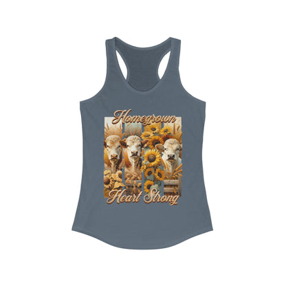 Homegrown Heart Strong – Embrace Your Farm-Girl Strength! Racerback Tank