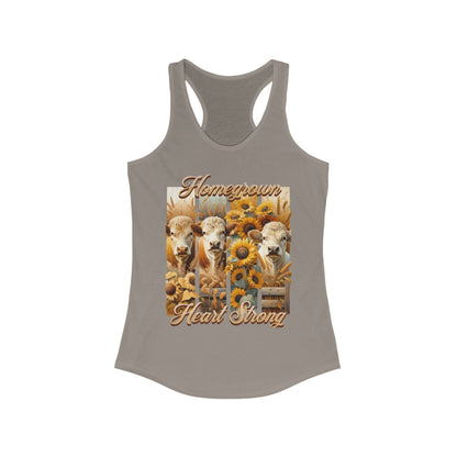 Homegrown Heart Strong – Embrace Your Farm-Girl Strength! Racerback Tank