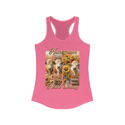 Homegrown Heart Strong – Embrace Your Farm-Girl Strength! Racerback Tank