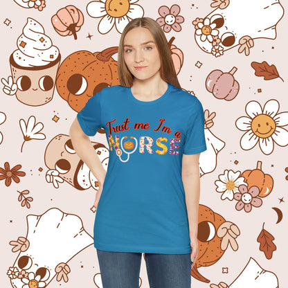 Trust me I'm a Nurse Halloween Retro Unisex Jersey Short Sleeve Tee