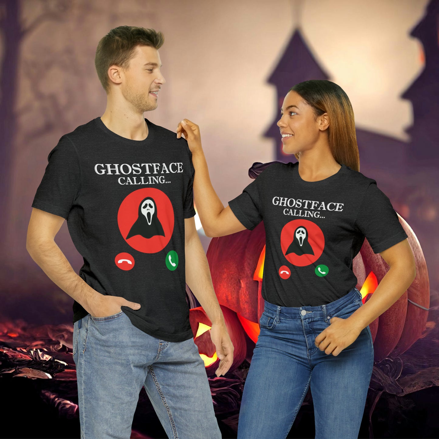 Ghost Face is Calling Halloween Unisex Jersey Short Sleeve Tee Gifts For her Gifts for Him