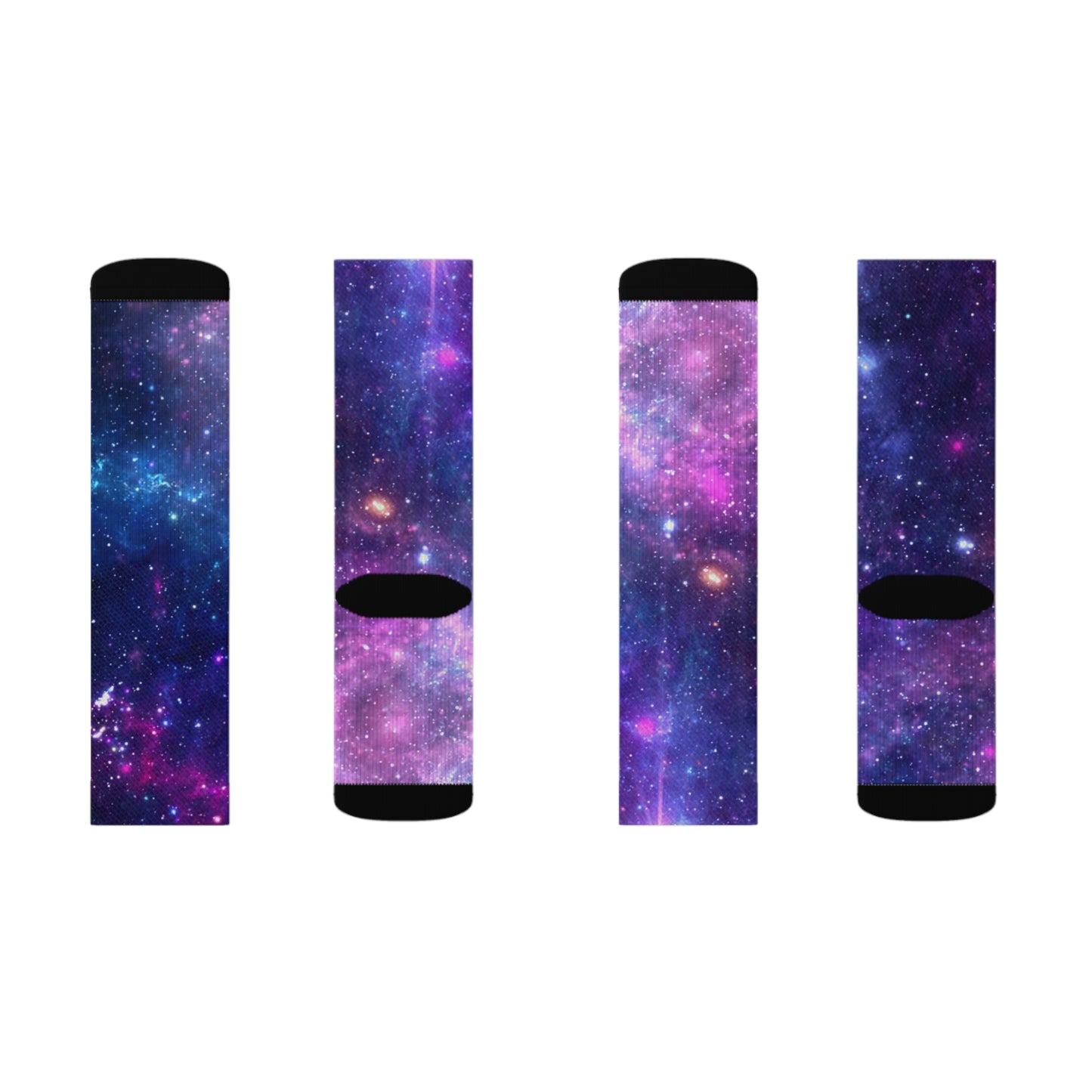 Purple Beyond the Stars Outer Space Out of this World Sublimation Socks