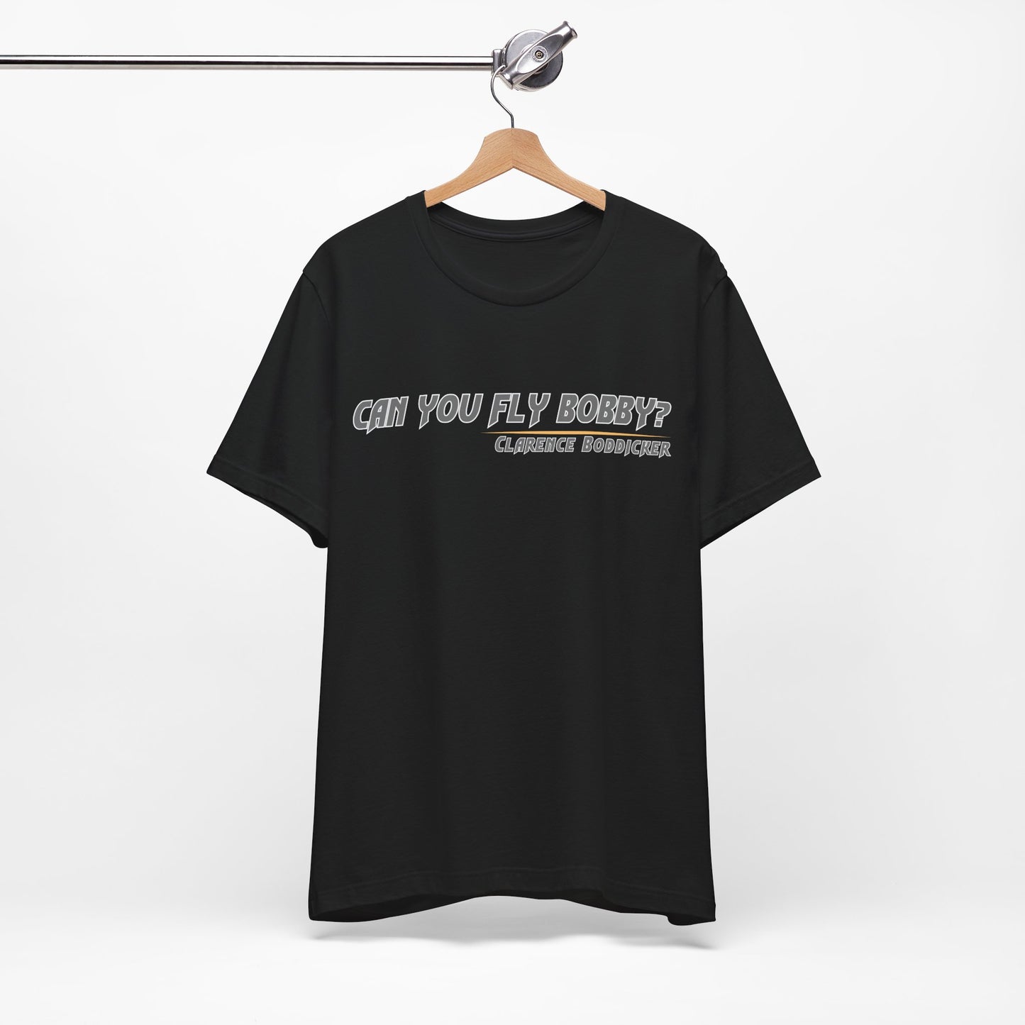 Can You Fly, Bobby?" Clarence Boddicker Quote Unisex Jersey Tee Unisex Jersey Short Sleeve Tee