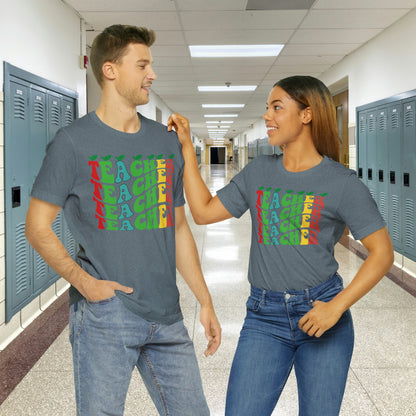 Colorful Teacher Unisex Jersey Short Sleeve Tee