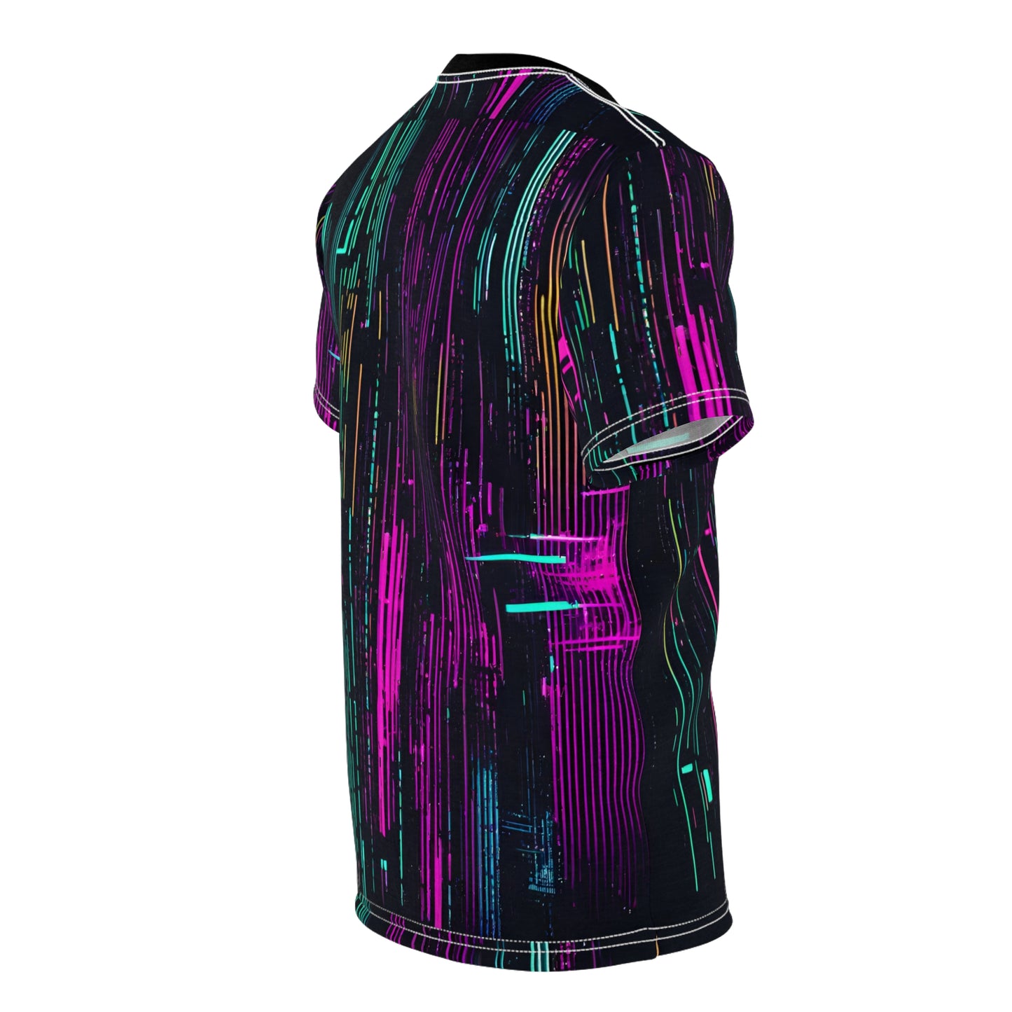 Neon Futuristic Lights Cyberpunk Unisex Cut & Sew Tee (AOP)