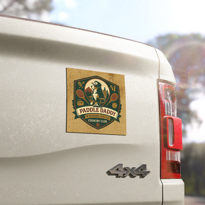 Paddle Daddy Country Club Car Magnet Chloe Dog Cowboy Edition, Funny Western Auto Decor, 5x5 Magnet for Trucks & SUVs