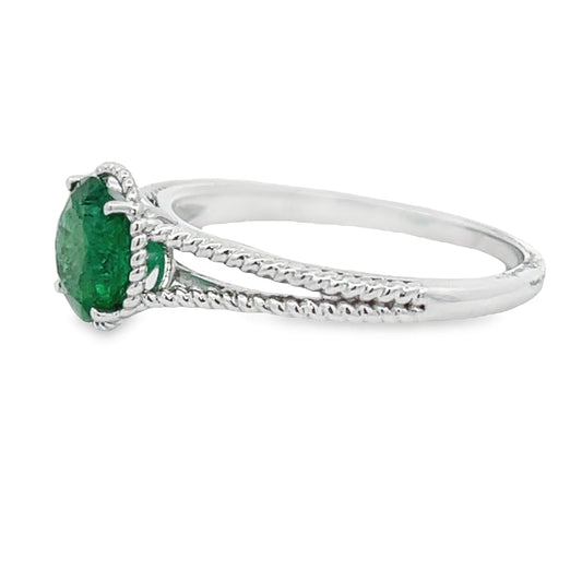 1.28ct Emerald  14KT White Gold