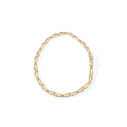 10k Yellow Gold 1.00 Cttw Baguette-Cut Channel Diamond Link Bracelet