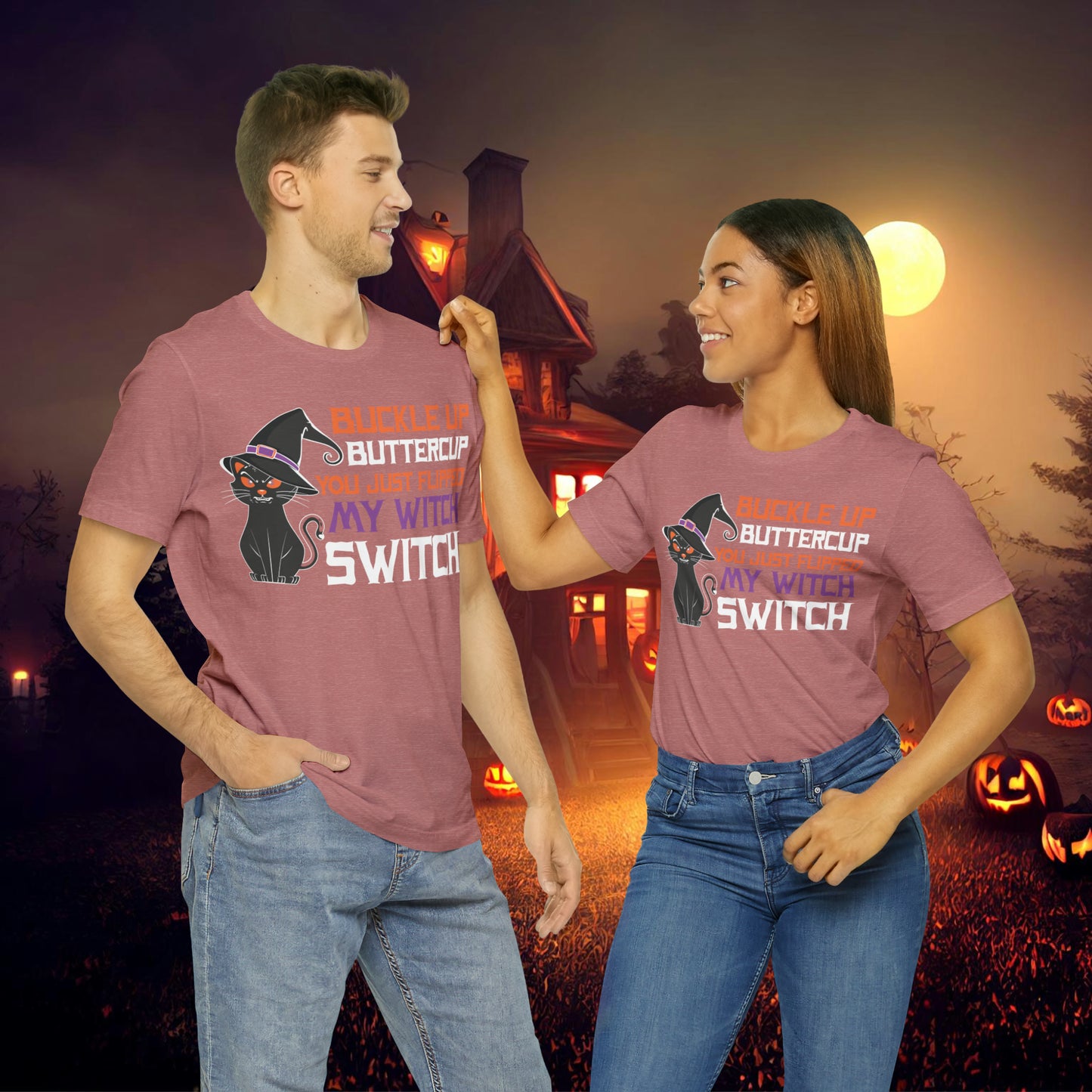 Halloween Buckle up Buttercup you just flipped my Witch Switch Unisex Jersey Short Sleeve Tee Gifts for Her