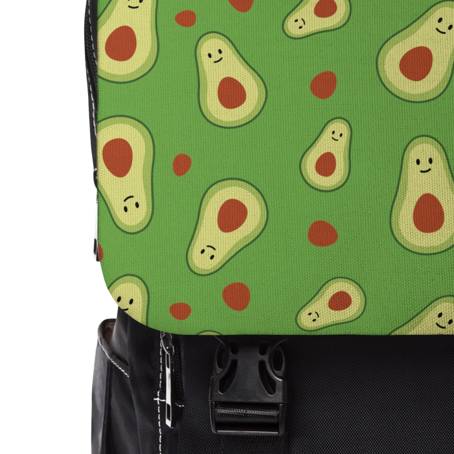 Raining Avocadoes on a Green Background Back to School Unisex Casual Shoulder Backpack