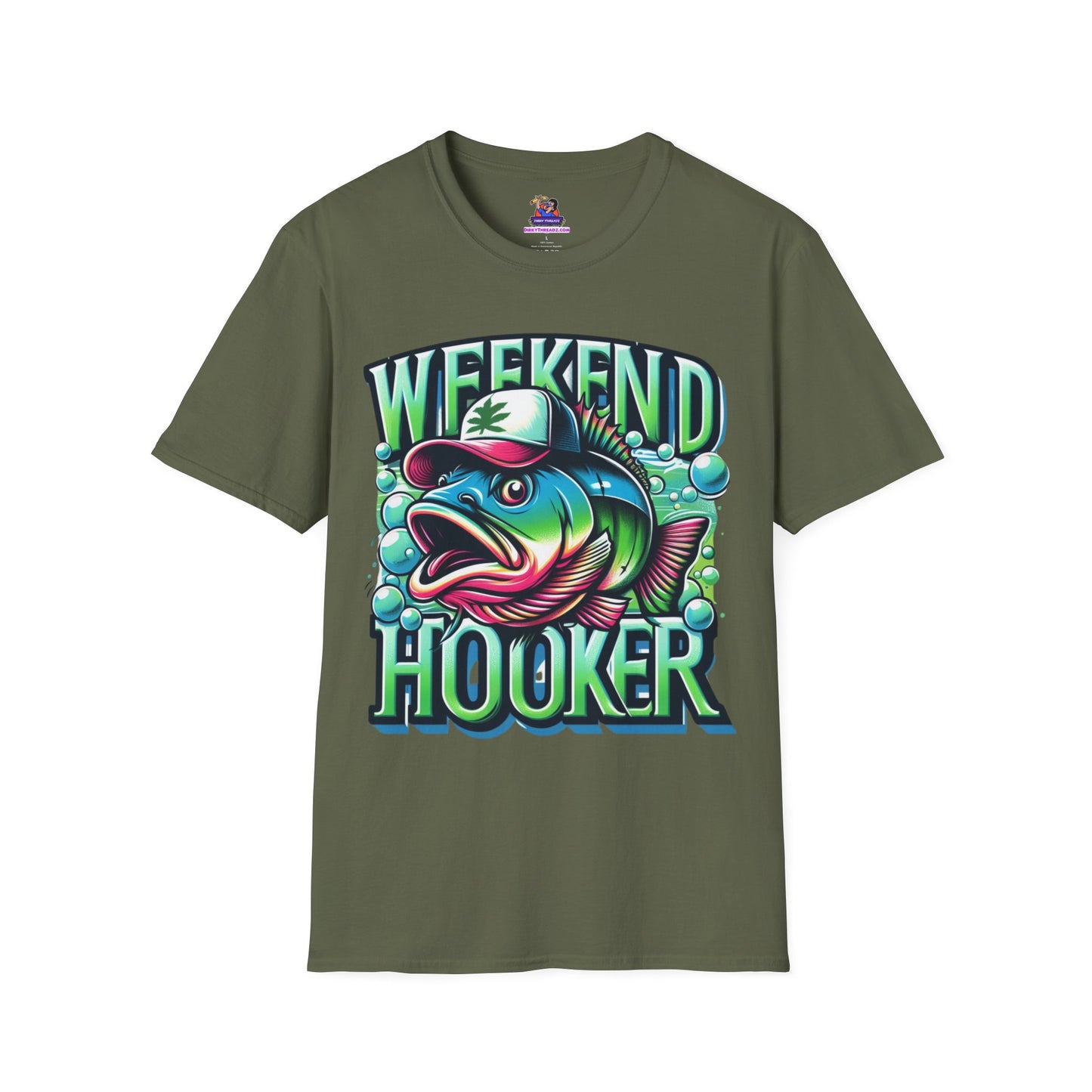 Weekend Hooker Unisex Softstyle T-Shirt Fishing humor, Fisherman Gift Pun T-Shirt Funny Fish Tee Fishy Vibes Unique Unisex Tee