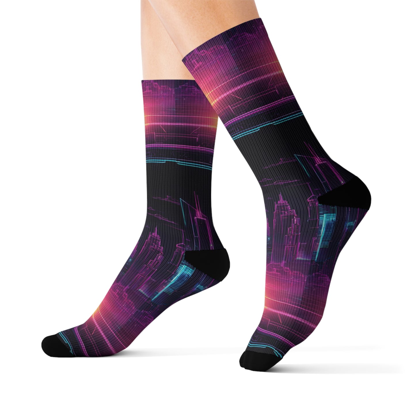 Vibrant Sublimation Socks, Colorful Athletic Socks, Trendy Fashion Accessories, Unique Gift for Her, Cosmic Patterned Socks