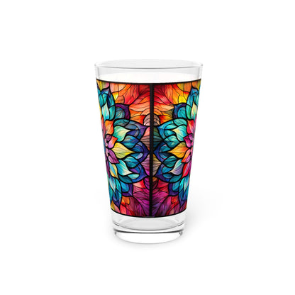 Mandela: A Magical Stained Glass Artwork on a 16oz Pint Glass Gift idea, gifts for home decor, housewarming gift