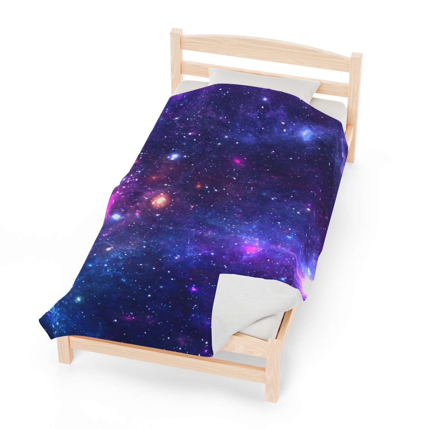 Purple Beyond the Stars Outer Space Out of this World Velveteen Plush Blanket