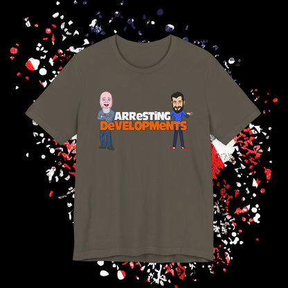 Arresting Developments Tee - Unisex Jersey Short Sleeve Shirt, Funny Graphic Tee, Gift for Detectives, Crime Show Lovers, Casual Wear