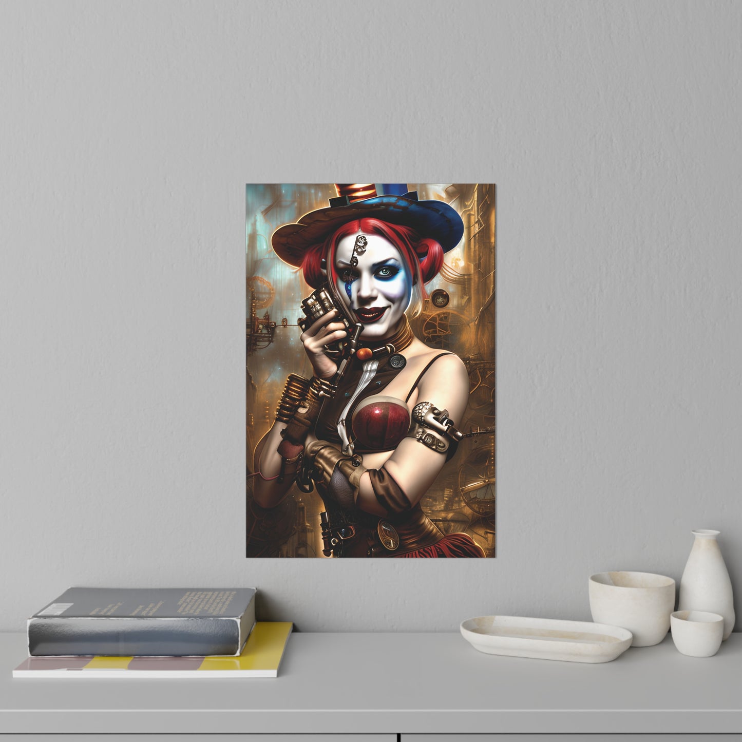 Hyper Realistic Steampunk Harley Quinn Wall Decals