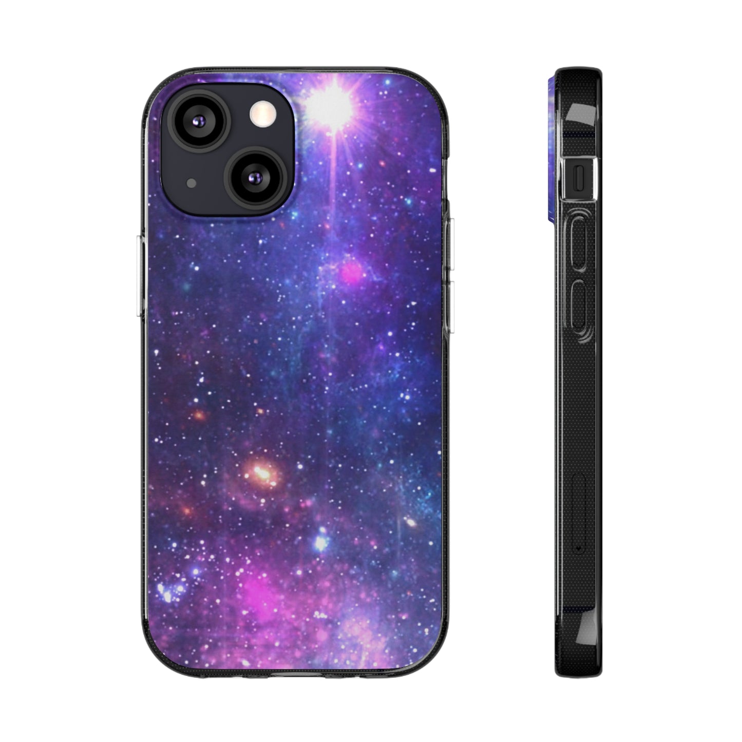 Purple Beyond the Stars Outer Space Out of this World Soft Phone Cases