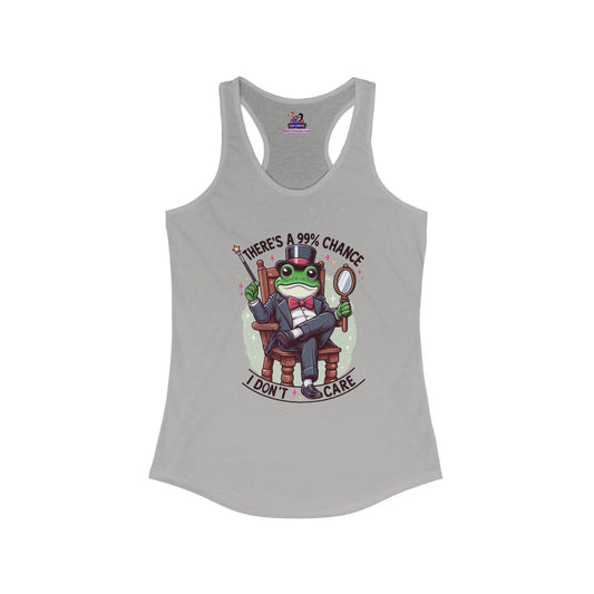 Froggy Indifference: The Chic Racerback Statement Women's Ideal Racerback Tank