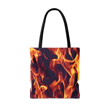 Fierce Fashion: All-Over Flames Tote Bag - Carry the Heat! Tote Bag (AOP)