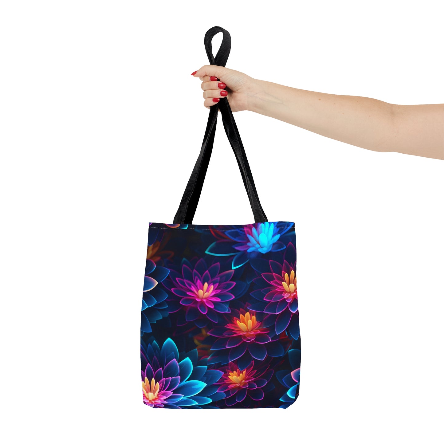 Wild Neon Flowers All Over Print Tote Bag