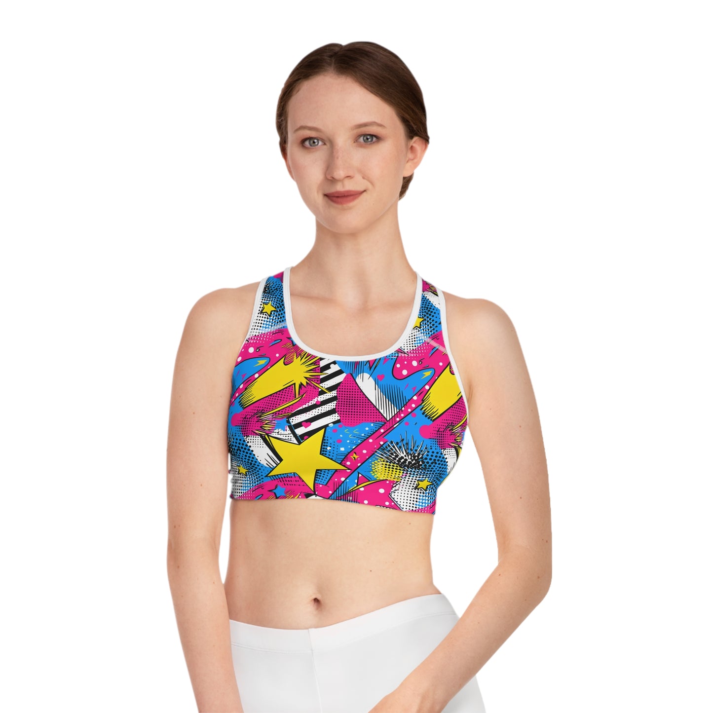 Vibrant Abstract Pop Art Women's Sports Bra (AOP)