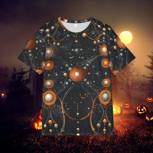 Halloween Yellow Orange Orbs Floating oozing and Dark Streaks  Men's Sports Jersey (AOP)