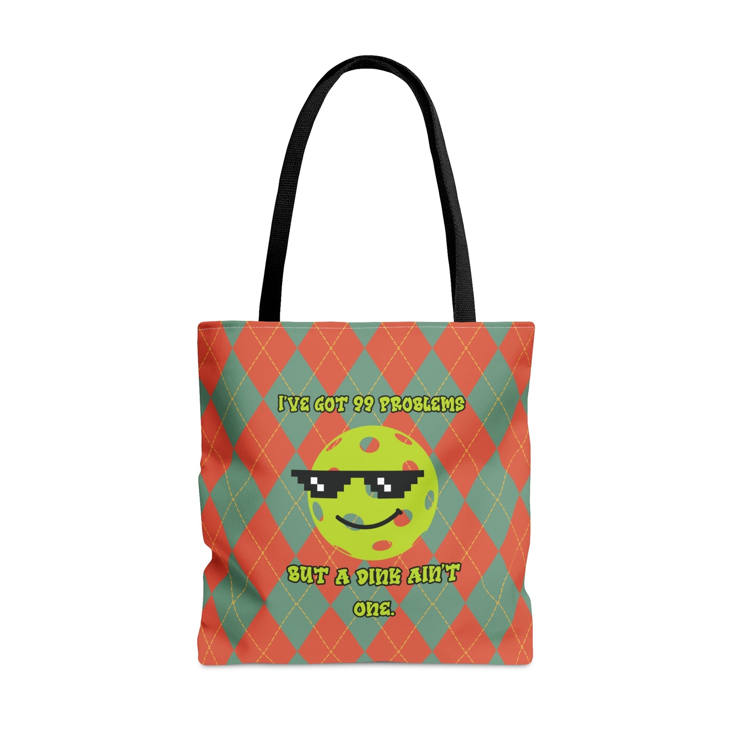 Vintage Rhombus Pattern Pickleball AOP Tote Bag - Carry Your Essentials with Humorous Style