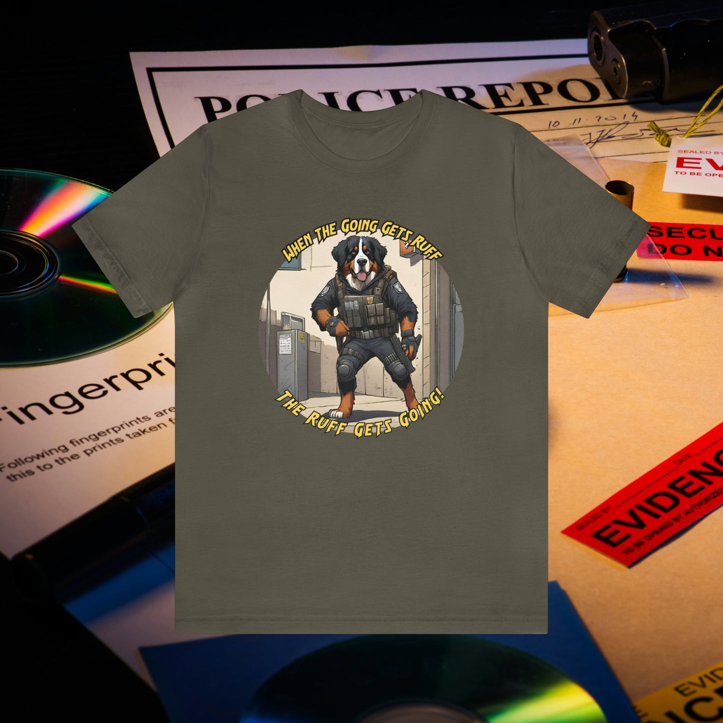 Bernese Mountain Dog SWAT Unisex Jersey T-shirt - When the Going Gets Ruff, the Ruff Get Going